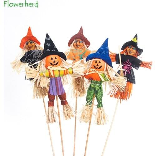 Thanksgiving Decoration Scarecrow Witch Pumpkin DIY Gift Flower Bouquet Packaging Wrapping Decorations Handmade Halloween Decor