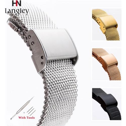 Milanese Loop Universal WatchBand For DW Huawei Buckle Mesh Replacement For Daniel Wellington Stainless Steel Band 16/18/20/22mm
