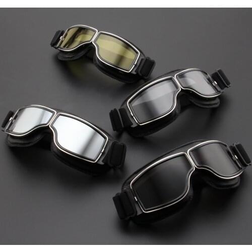 Motorcycle Goggles WWII Vintage Pilot Motocross Motorbike Aviator Cruiser Glasses Style ATV Dirt Bike Helmet