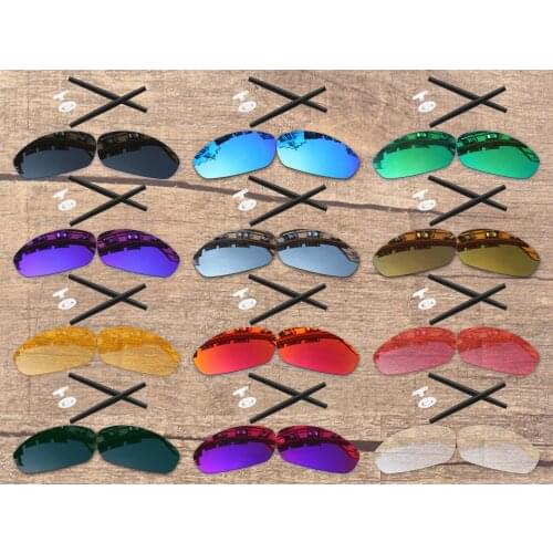 Vonxyz 20+ Color Choices Polarized Replacement Lenses & White Nose Pads & Black Ear Socks for-Oakley Whisker Frame