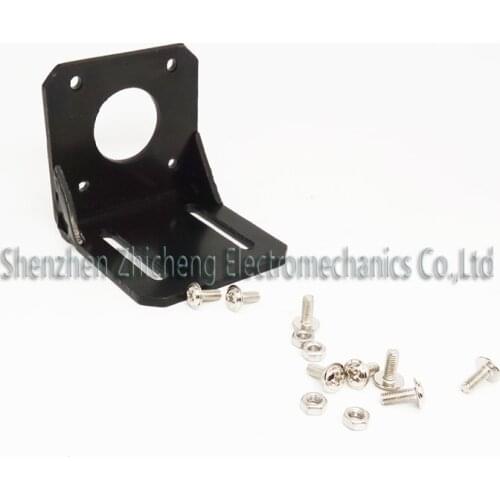 Nema17 mounting L bracket 42 stepper motor fitted black alloy steel mounting bracket diy cnc parts L type 42 brackst 1pcs