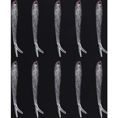 10pcs 8cm Anti-bite Durable Fishing Soft Lures Saltwater Artificial Bait for Carp Erythrina Fluke Fly Fishing Bait Tackle