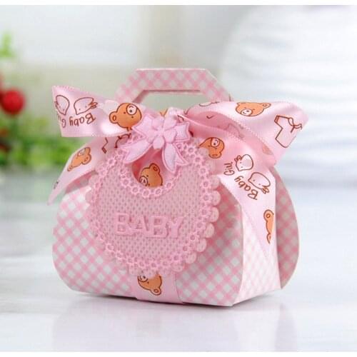 10pcs DIY Cute Mini Baby Bib Shape Tags Decoration for Baby Shower Birthday Wedding Party Guest Return Gift Tag Candy Box Supply