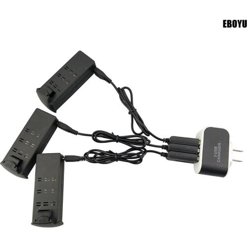 3pcs* 3.7V 800mah Lipo Battery + 3pcs USB Charging Cables + Balance Charger Plug for YH-19 YH-19HW Foldable RC Quadcopter Drone