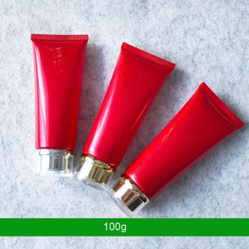 300pcs 100g 100ml High Class Empty Red Eye Cream Storage Tube, Cosmetic Soft Hose Containers,Squeeze Skin Care Cream Soft Tube