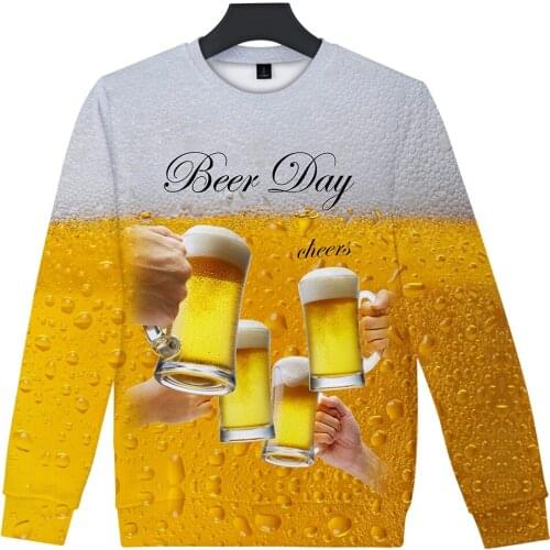 Beer day 3D New arrival Clothes Print sweatshirts Women/men Clothes 2019 Tops Hot Sale Casual Warm Sweatshirts Plus Size 4XL