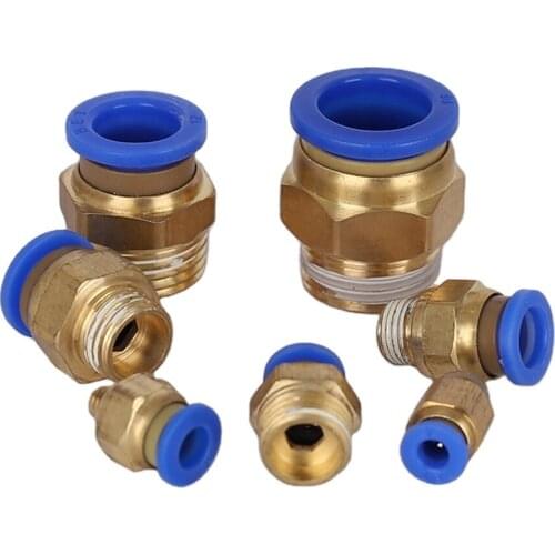 5 Pcs PC Pneumatic Tube Connector The Air Compressor Parts Straight Push In Pneumatic Fitting 1/2"1/4"3/8"1/8"M5Male-4 6 8 10 12