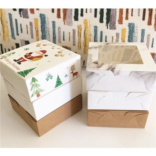 50Pcs 12x12x4.5cm Marble Style Candy Gift Boxes Kraft Packaging Paper Wrapping Gift Box Xmas Dragee Chocolate Box