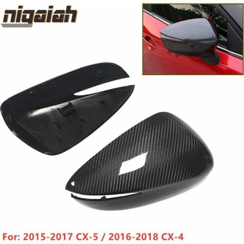 Car Rear View Mirror Cover Trim for Mazda CX-5 2015-2017 CX-4 2016-2018 Side Door Mirror Caps Carbon Fiber Covers CX5 CX4