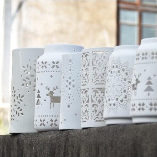 White Hollowed Flower Vase Garden Flower Pots Planters Home Decor