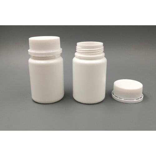 Free shipping 12pcs/lot 50ml 50cc HDPE Plastic White Empty Capsule container medical pill bottle with Tamper Proof Cap
