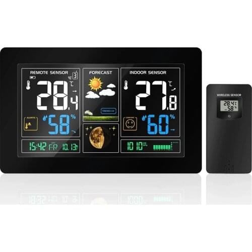 Digital Display wireless weather station indoor outdoor sensor Thermometer hygrometer Forecast bedside clock