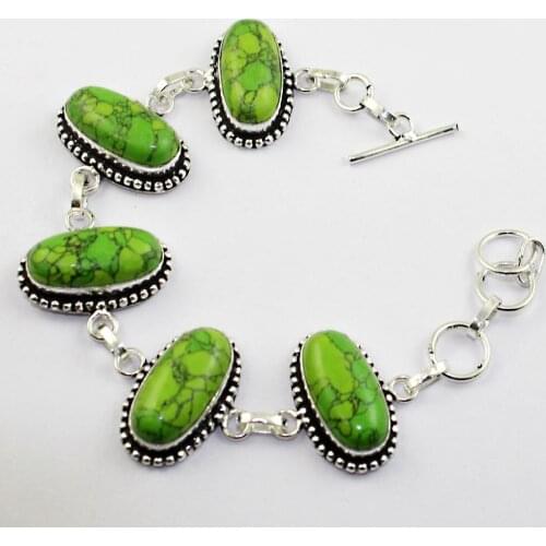 Turquois Bracelet Silver Overlay over Copper ,19.7cm, B1402