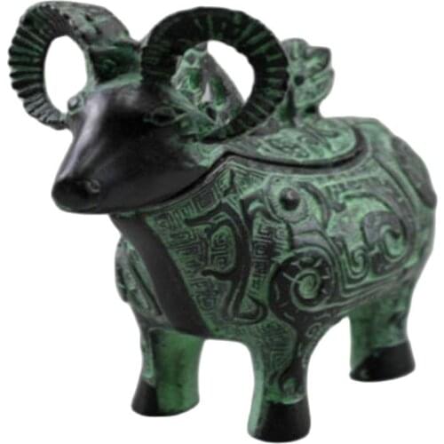 China Hand Made Bronze Sheep Statue Lncense Burner
