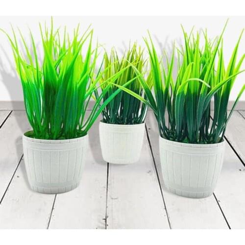 Artificial Plant Bonsai Spring Grass Simulation Fake Straw Pot Plants Table Potted Ornaments for Home Decoration Garden Decor