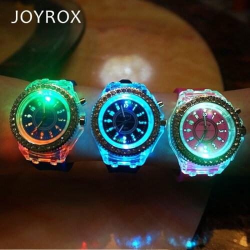 JOYROX Glowing LED Luminous Lights Electronic Watches Women Hot Quartz Wirstwatch Casual Girls Student Clock relogio feminine