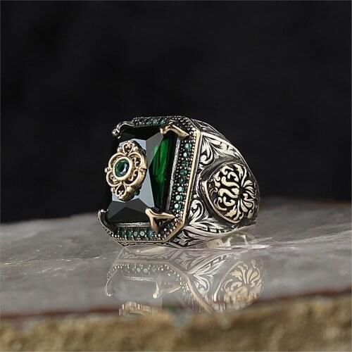 Green Zircon 925 Sterling 925 K Silver Ring