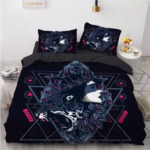 3D Animal Design Eagle Bedding Set Duvet Cover Set Comforter Bed Linen Twin King Queen Full Twin Size Leopard Black Home Textile