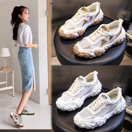 2020 spring and autumn models sponge cake bottom round head high heel polyurethane deep mouth sports casual shoes Z588