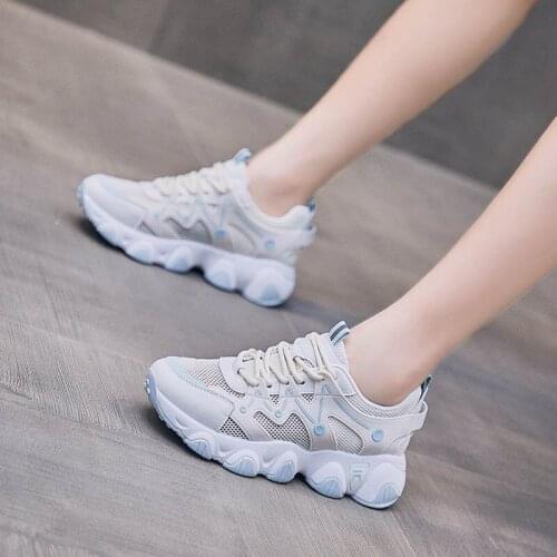 Fashion Light Comfortable Women Chunky Sneakers Spring Autumn New Style Breathable High Elasticity Women Casual Shoes