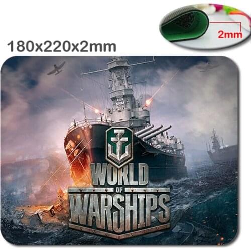 Customized Rectangle World of warship Non-Slip Rubber 3D HD fast printing gaming rubber durable notebook mouse pad 180x220x2mm