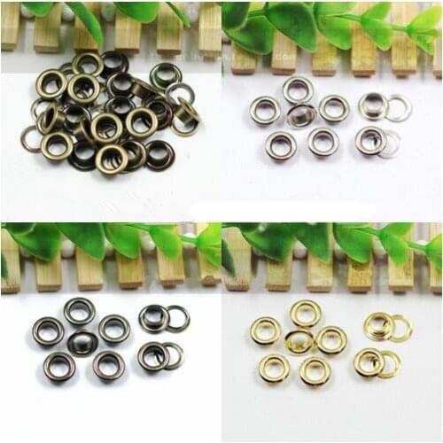 New Remachadora De Ojales inner dia 4mm&5mm&6mm Eyelets For Apparel And Scrapbook Color Metal For Garment Eyelet For Bag1000sets