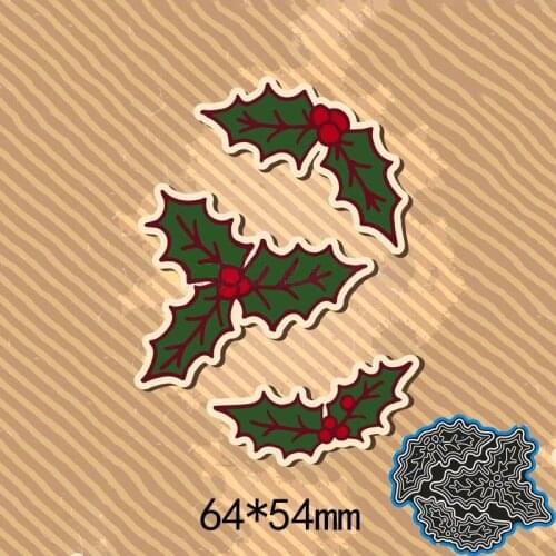 New christmas leaves Cutting Dies Stencil DIY Scrapbooking Photo Album Embossing Decorative Paper Card Craft 64*54mm
