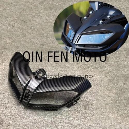 Carbon fiber paint motorcycle headlight head cover fairing Fit For Yamaha MT-09 2017-2019