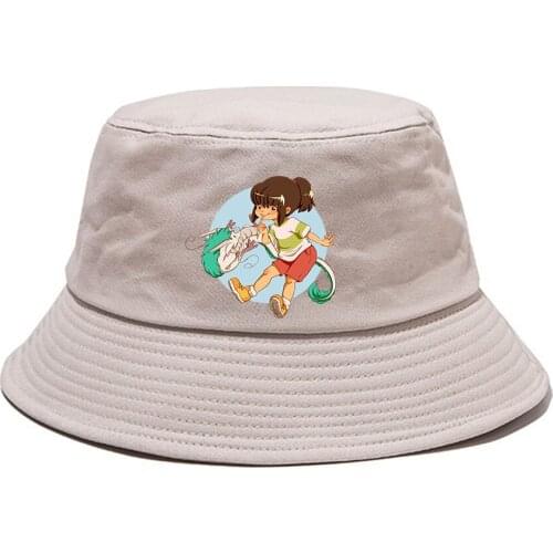 Anime Spirited Away Casual Bucket Hat Fisherman Hat Student Outdoor Cap Boonie Hat Summer Sun Cap Beach Hat Hip Hop Cap