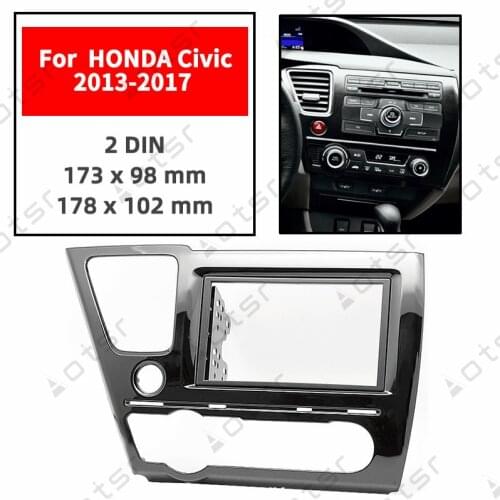 Car Radio Fascia Stereo Panel Plate For HONDA Civic 2013 2014 2015 2016 2017 Left Wheel Car Frame Dash Kit