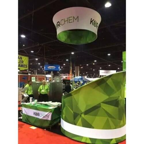 Ceiling Tension Fabric Tapered Circle/Ring/Square/Rectangular Overhead Stretch Fabric Hanging Signs for Tradeshow