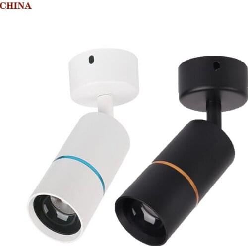 Opbouw Dimbare 360 ° Roterende COB LED Downlighters 5W 7W LED Plafond Spot Verlichting Warm Koud Wit achtergrond Verlichting