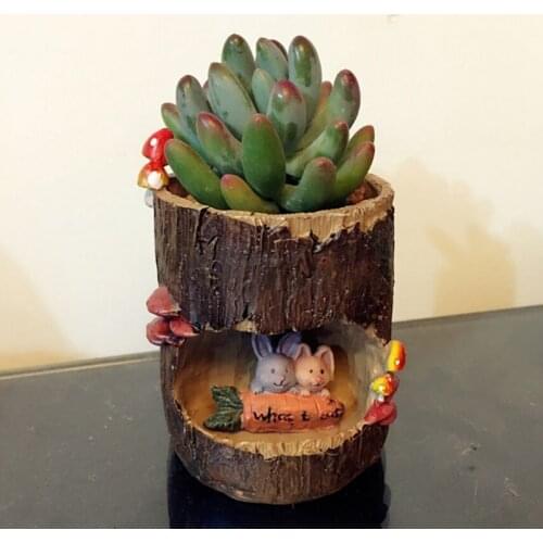 Garden Suppiles Garden Planter Flower Pots Lovely Resin Succulent Plant Flower Bonsai Planter Pot 2021