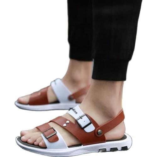 Mens Sandals 2021 Summer Sandals Male Male Summer Sandals Antiskid A Man Beach Slippers Thick Bottom Cool Slippers Boy Cool