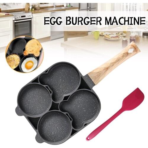 Four-hole Frying Pot Pan Thickened Omelet Pan Non-stick Egg Pancake Steak Pan Cooking Egg Ham Pans Breakfast Maker #T3G