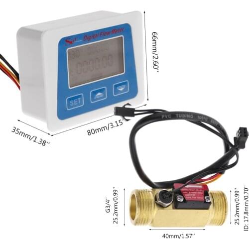 Battery type display and G3/4" water flow sensor meter sea zhong jiang digital flowmeter and flow sensor YF-B6
