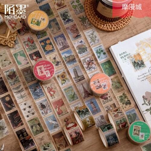 25mmx5m Vintage Plant Stamp Masking Washi Tape Diy Decorative Diary Journal Scrapbooking Planner Stickers Craft Paper Stationery