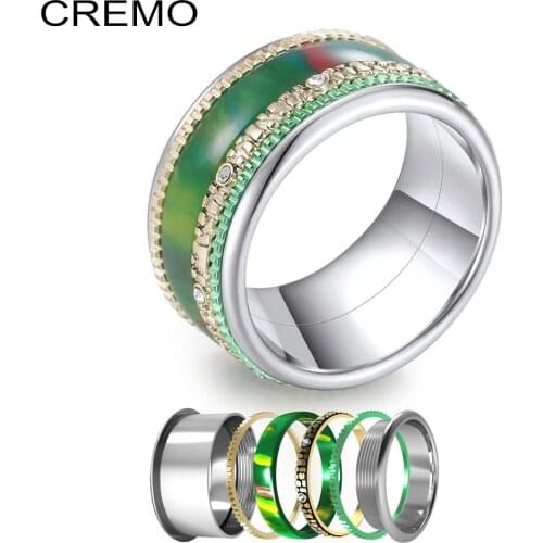 Cremo Boho Stainless Steel Spinner Rings Combination Innter Ring Femme Bijoux Accessories Interchangeable Ring