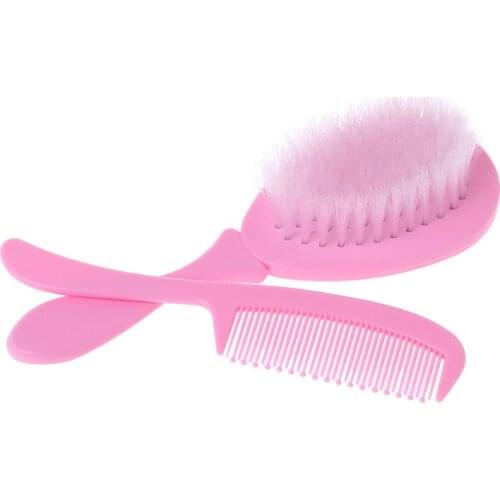 1 Set Baby Comb Brush Nursing Supplies Bathing Washing Hair Soft Bristle Round Tip Safe Head Massage Professional Grooming Care