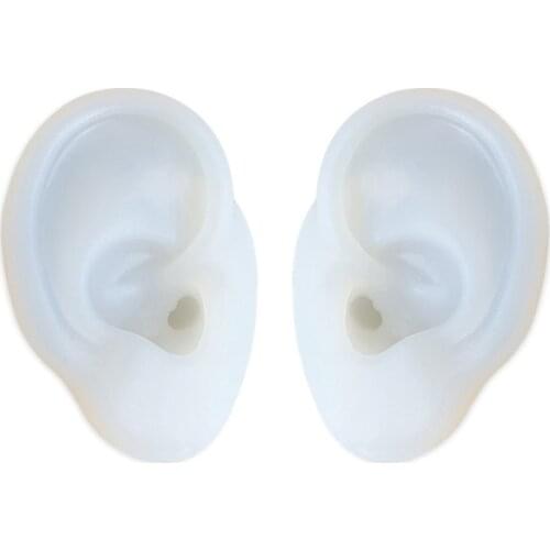 1 Pair Handmade Human Ear Model Resin Casting Mold Silicone Flexible Earmold Ear Displays Mould for Acupuncture Jewelry