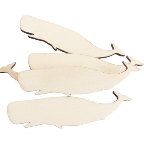 10PCS Unfinished Wooden Cutouts Ocean Animal Crafts Wood Pieces Wood Discs Slices for DIY Projects Art Crafts