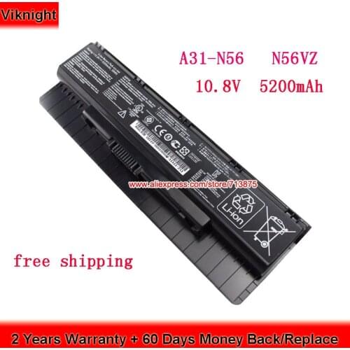 100% Test High Quality A32-N56 Battery for Asus n56vz N76 n56l82h N56VM N46 N46V N46VJ N76VZ A31-N56 A33-N56 A32-N46 Laptop