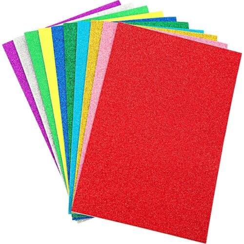 5sheets Glitter Foam Paper Sparkles Paper for Childrens Craft Activities DIY Cutters Flash Handcraft Foam Paper Without Glue