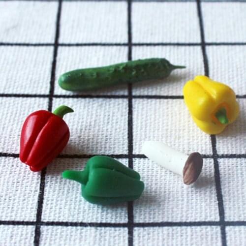 5pcs Mini Food Play Dollhouse Miniature 1/12 Scale Kinds of Vegetables Model Mini Vegetables Pretend Play