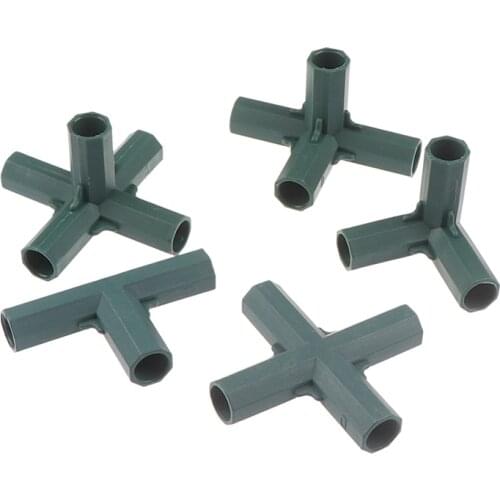 5 Types Fitting Stable Support Heavy Duty Greenhouse Frame Building Connector Right Angle 3 4 5-way Connector Garden Tool 16mm