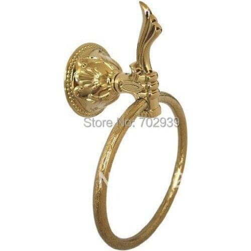 FREE SHIPPING NEW design 24k GOLD towel ring with flowers c