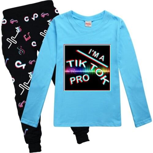 TIK TOK Childrens Clothing 2 To 15 Years New Boys Girls Sweatshirt for Teenager Kids Spring T Shirts Fashion Top