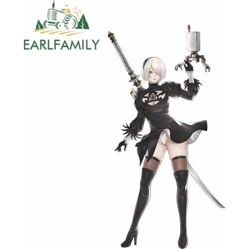 EARLFAMILY 13cm x 7cm for NieR Motorcycle Car Bumper Window Stickers DIY Sticker Waterproof 3D Anime Decal Suitable for VAN RV