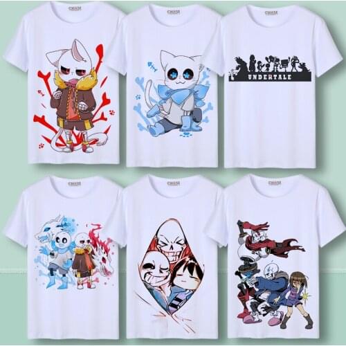 Undertale Cosplay T Shirt Frisk Toriel Sans Papyrus Print T-Shirt Graphic Tees Harajuku Top Costume Summer tshirt Top tee