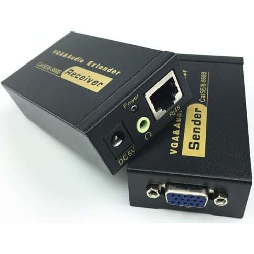 VGA UTP extender VGA AV extender repeater with audio by cat5e/6 cable up to 100M with audio power adapter